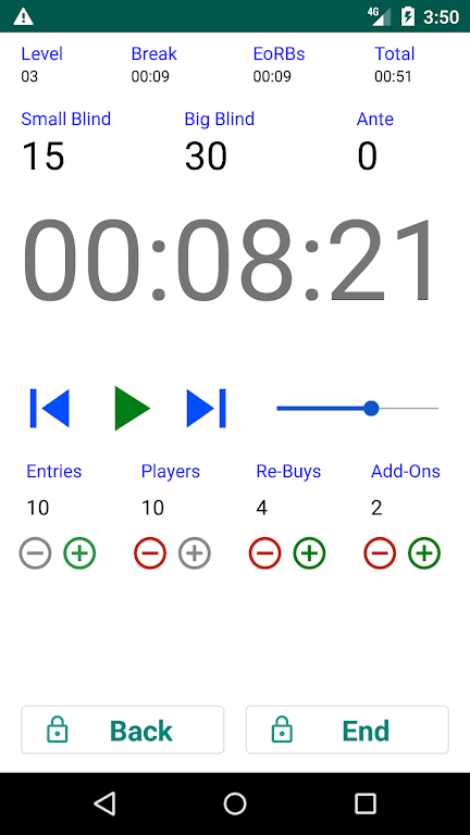 Schermata Easy Poker Tournament Timer 2