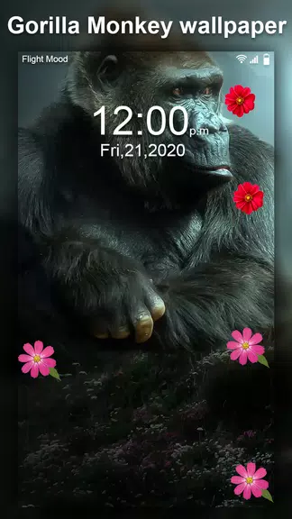 Gorilla Monkey Live Wallpaper Captura de tela 2