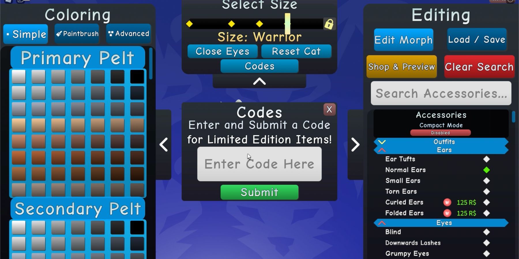 Redeeming Codes in Warrior Cats: Ultimate Edition