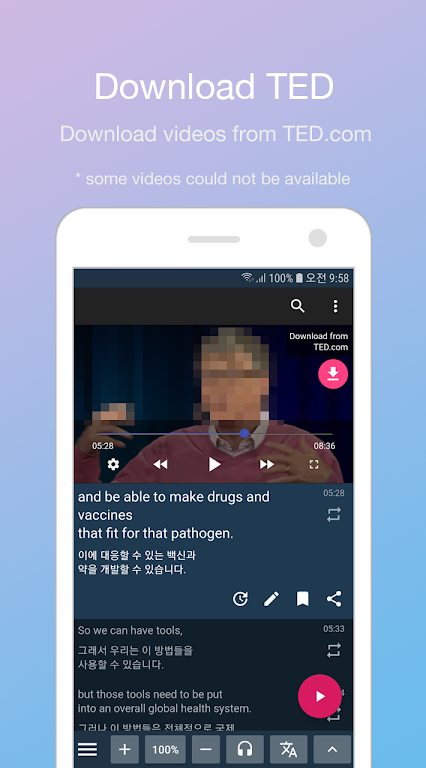 LingoTube  dual caption player Screenshot 2