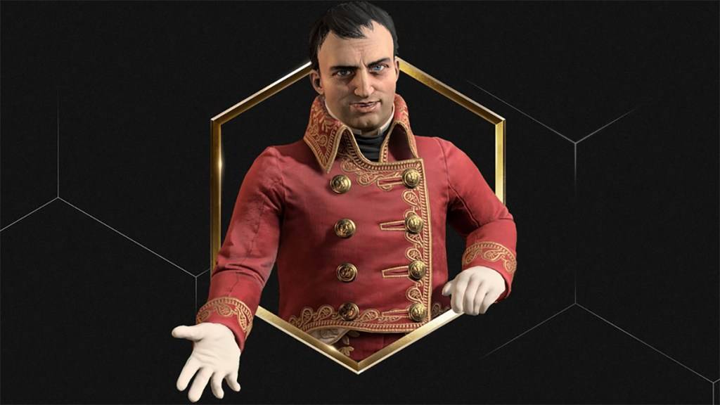 Une image de la personnalité révolutionnaire de Napoléon dans Civilization 7 dans le cadre d'un guide sur la façon de le déverrouiller dans le jeu.