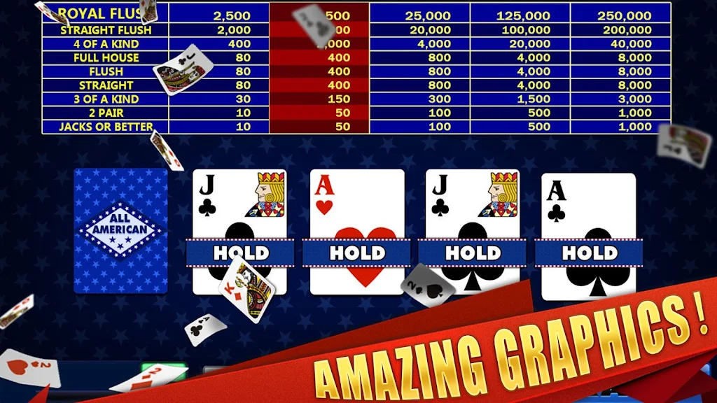 All American & Double Bonus - VIDEO POKER スクリーンショット 1