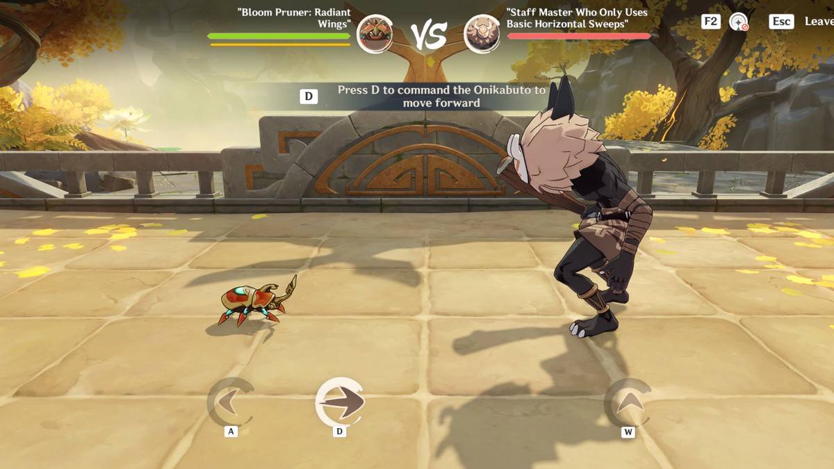 A screenshot from Genshin Impact showing another beetle battle