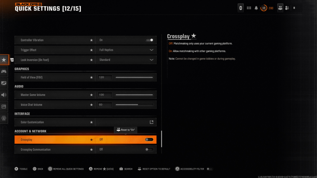 Black Ops 6のクロスプレイ設定