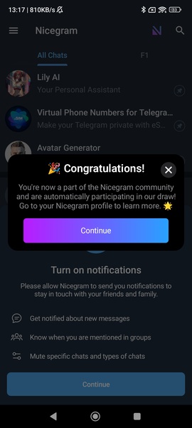 Nicegram: AI Chat for Telegram 螢幕截圖 0