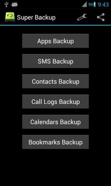 Schermata Super Backup: SMS and Contacts 2