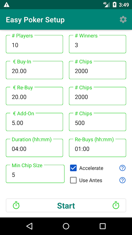 Easy Poker Tournament Timer স্ক্রিনশট 0