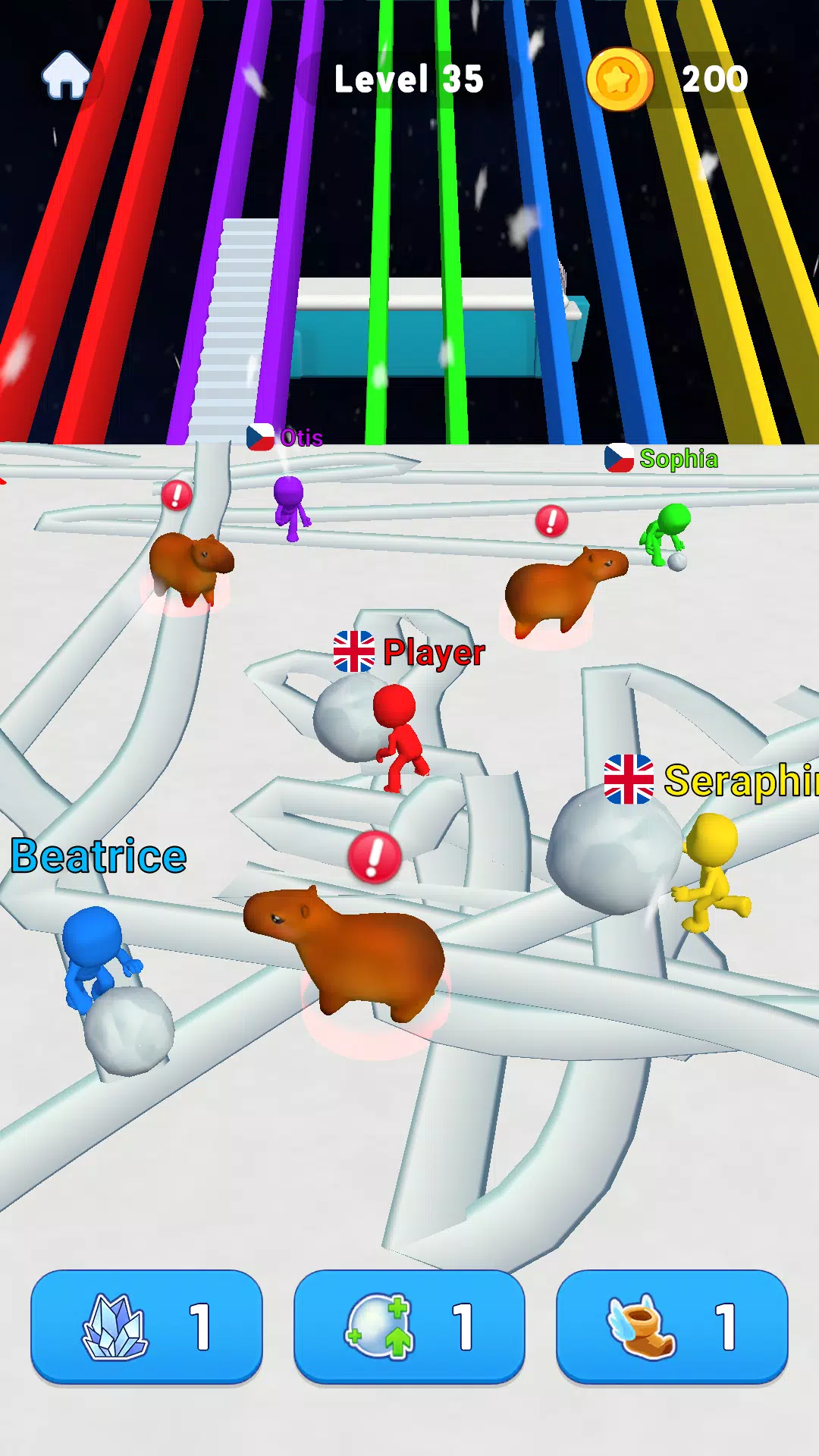 Snowball Race 3D: Ice Bridge Schermafbeelding 2