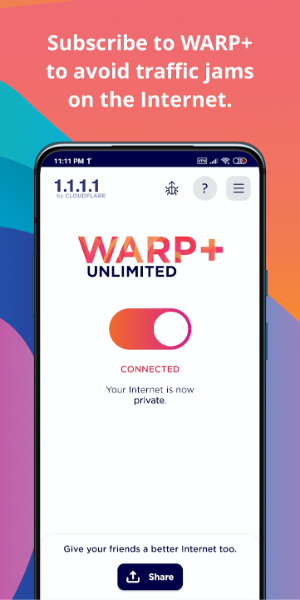 1.1.1.1 + WARP: Safer Internet Screenshot 2