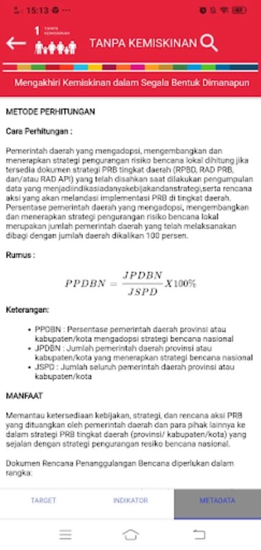 SDG Metadata Indonesia Ảnh chụp màn hình 1