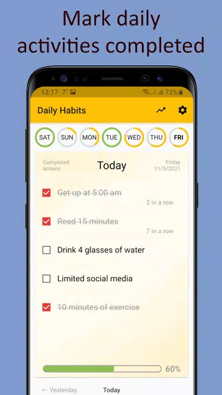 Daily activities tracker ဖန်သားပြင်ဓာတ်ပုံ 0