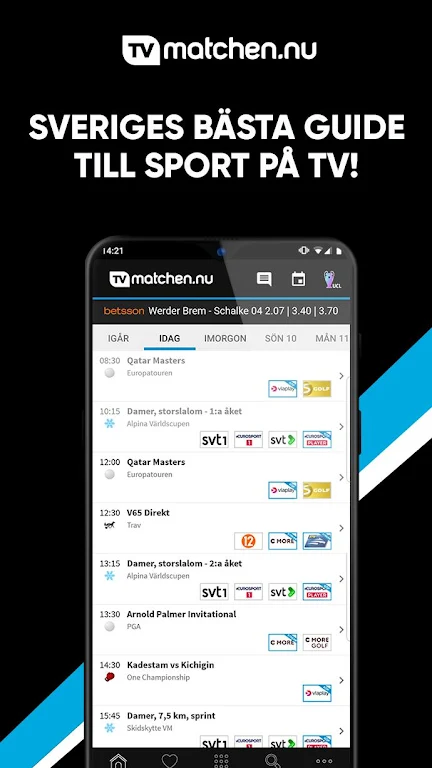 TVmatchen.nu - sport på TV স্ক্রিনশট 0