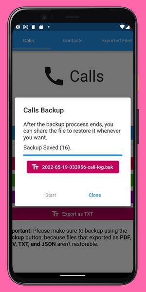 Call Log Backup,Restore & PDF Export 螢幕截圖 2