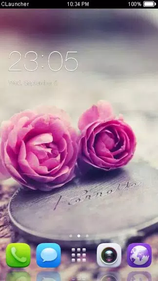 Pink Roses Theme C Launcher Captura de pantalla 0