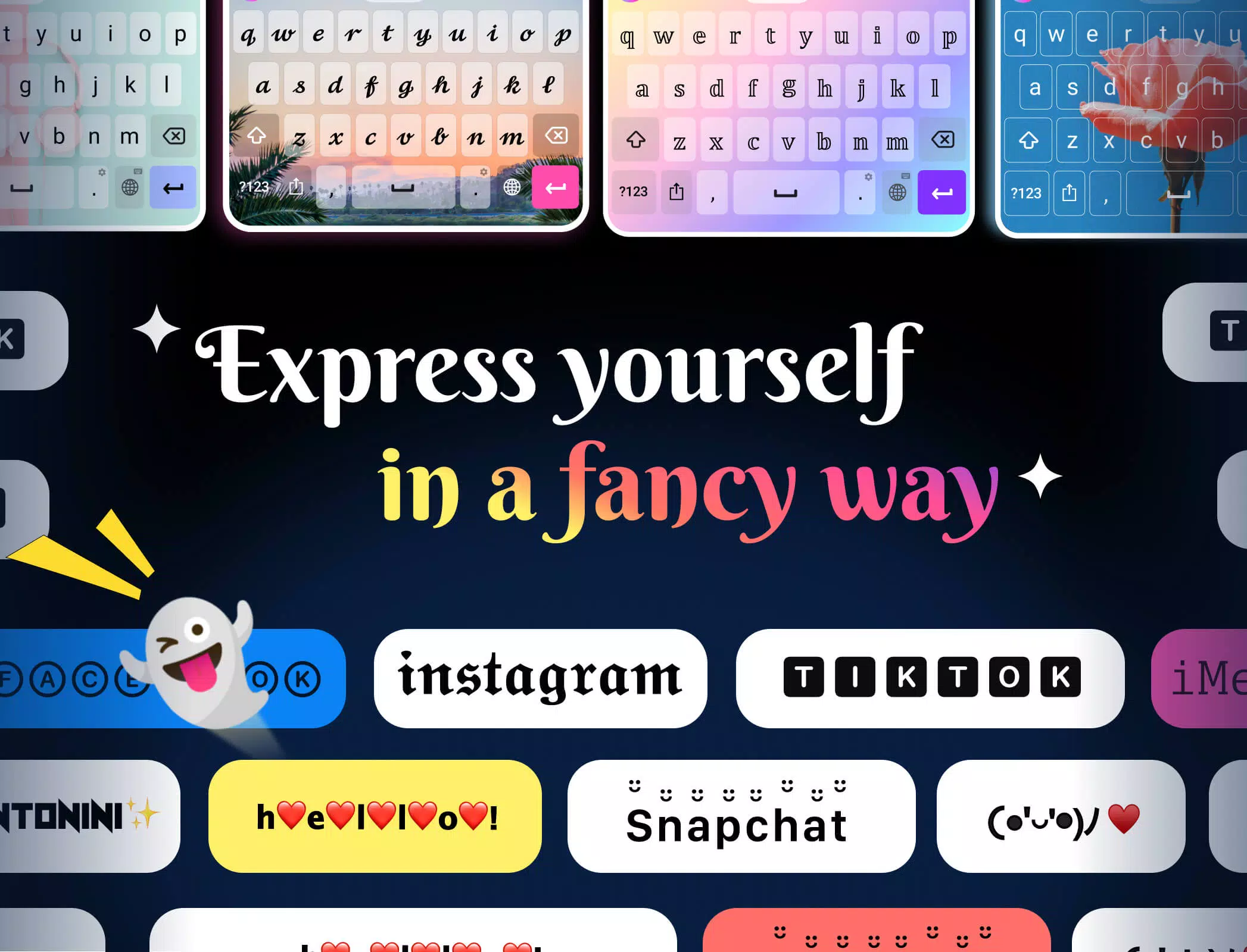 Fonts Keyboard Themes & Emoji Captura de tela 0