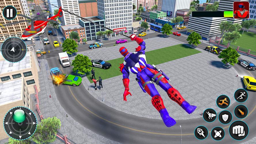 Spider Flying Rope Hero Games Ekran Görüntüsü 2