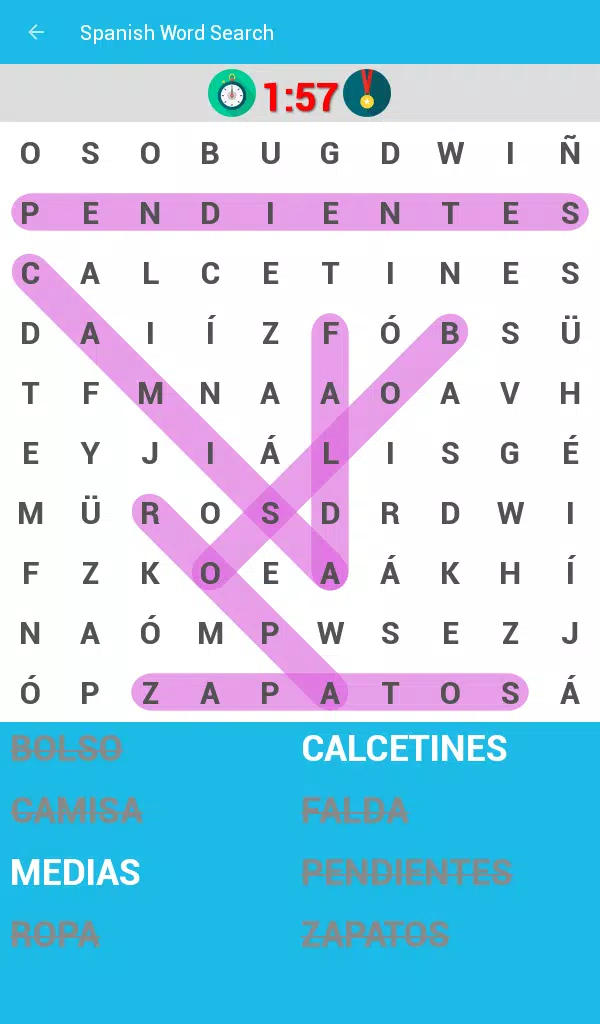 Spanish Word Search Game Captura de tela 3