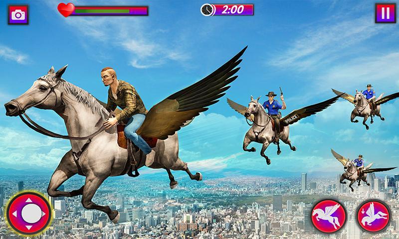 Flying Horse Police Chase Sim Captura de tela 0