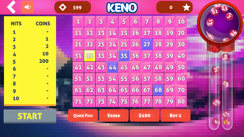 Cleo Keno - Free Keno Game Screenshot 3