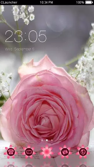 Pretty Pink Rose Theme Captura de tela 0