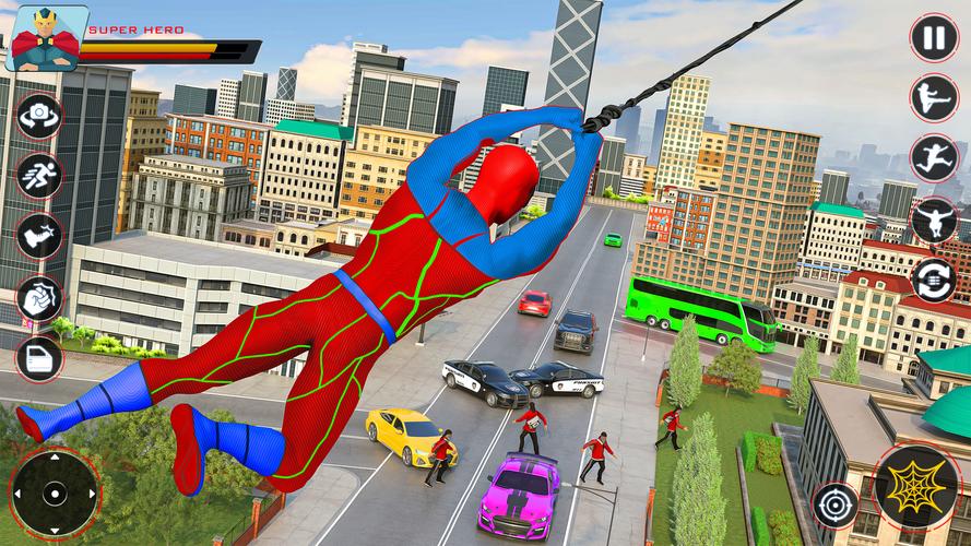 Spider Flying Rope Hero Games Ekran Görüntüsü 0