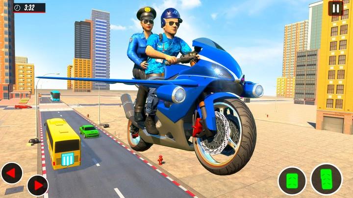 Flying Police Bike Games 螢幕截圖 0