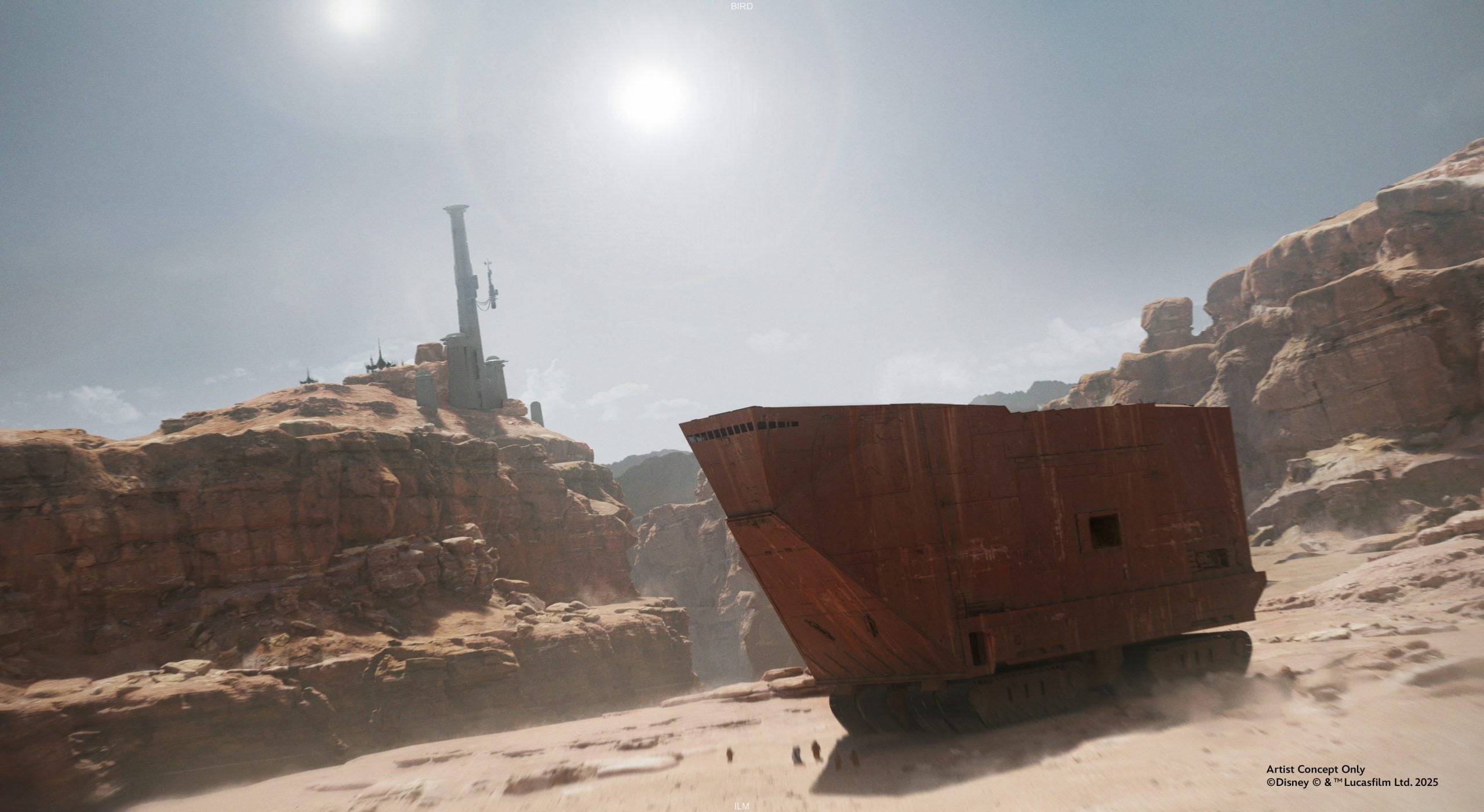 Ang Mandalorian at Grogu Mission Concept Art para sa Millennium Falcon: Smuggler's Run