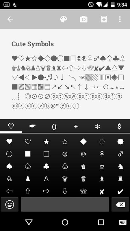 Cute Symbols - Emoji Keyboard♤ Ảnh chụp màn hình 1