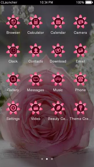 Pretty Pink Rose Theme Tangkapan skrin 1