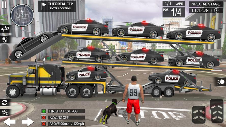 US police Cars Transport truck Screenshot 3