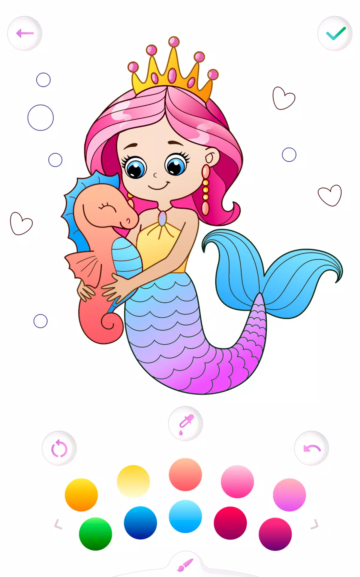 Mermaid coloring book gradient Ekran Görüntüsü 1