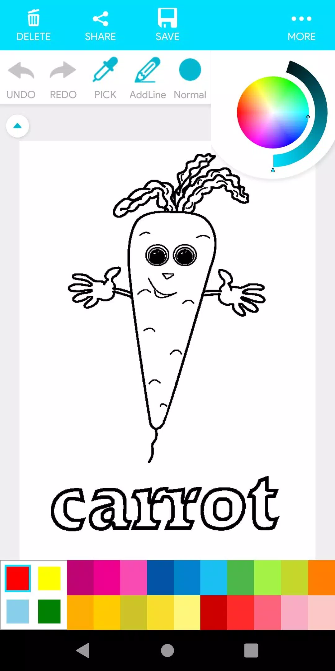 Coloring Fruits And Vegetables Capture d'écran 3