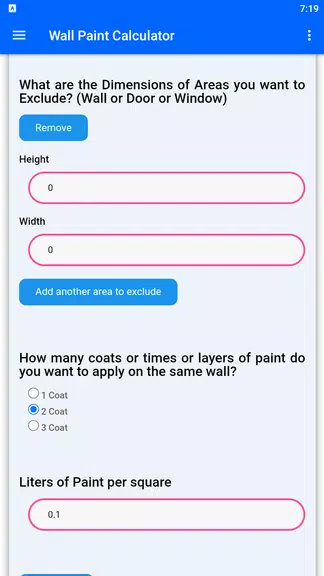 Wall Paint Calculator Ekran Görüntüsü 2