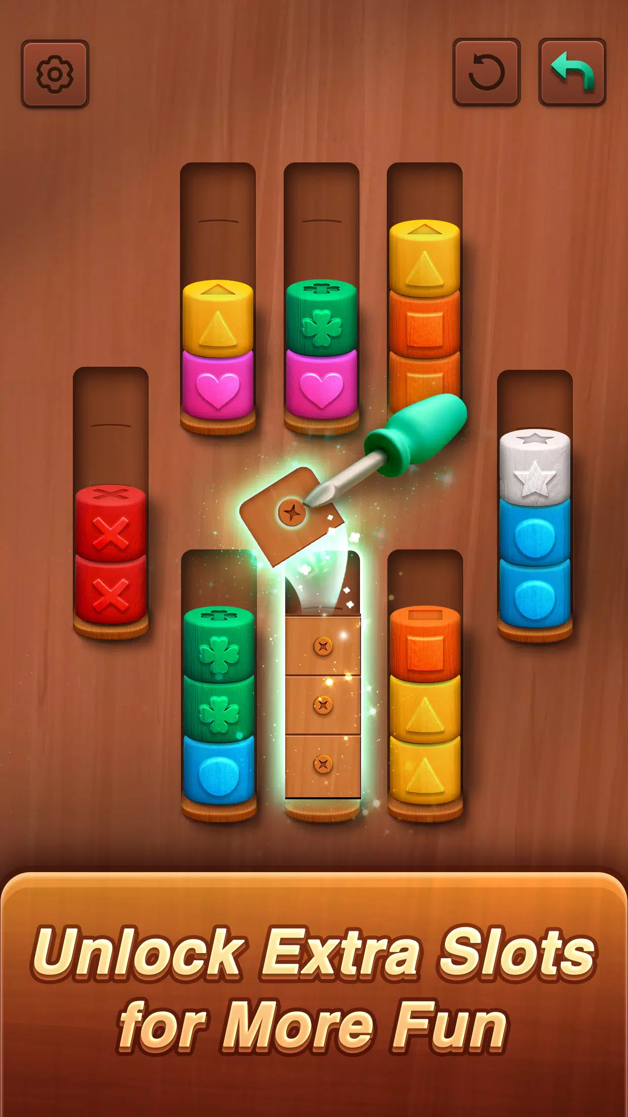 Color sort: Wood Cylinder Saga Ảnh chụp màn hình 1