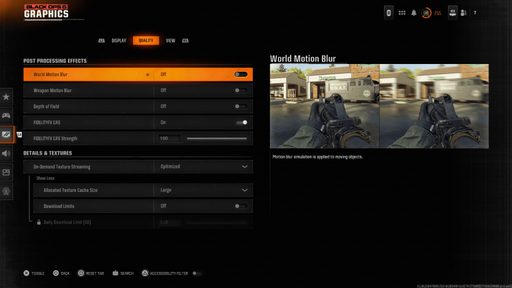 Desativar o Motion Blur em Call of Duty: Black Ops 6