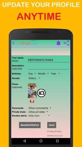 ChattUSA-100% Free Dating App OLD VERSION Captura de pantalla 1