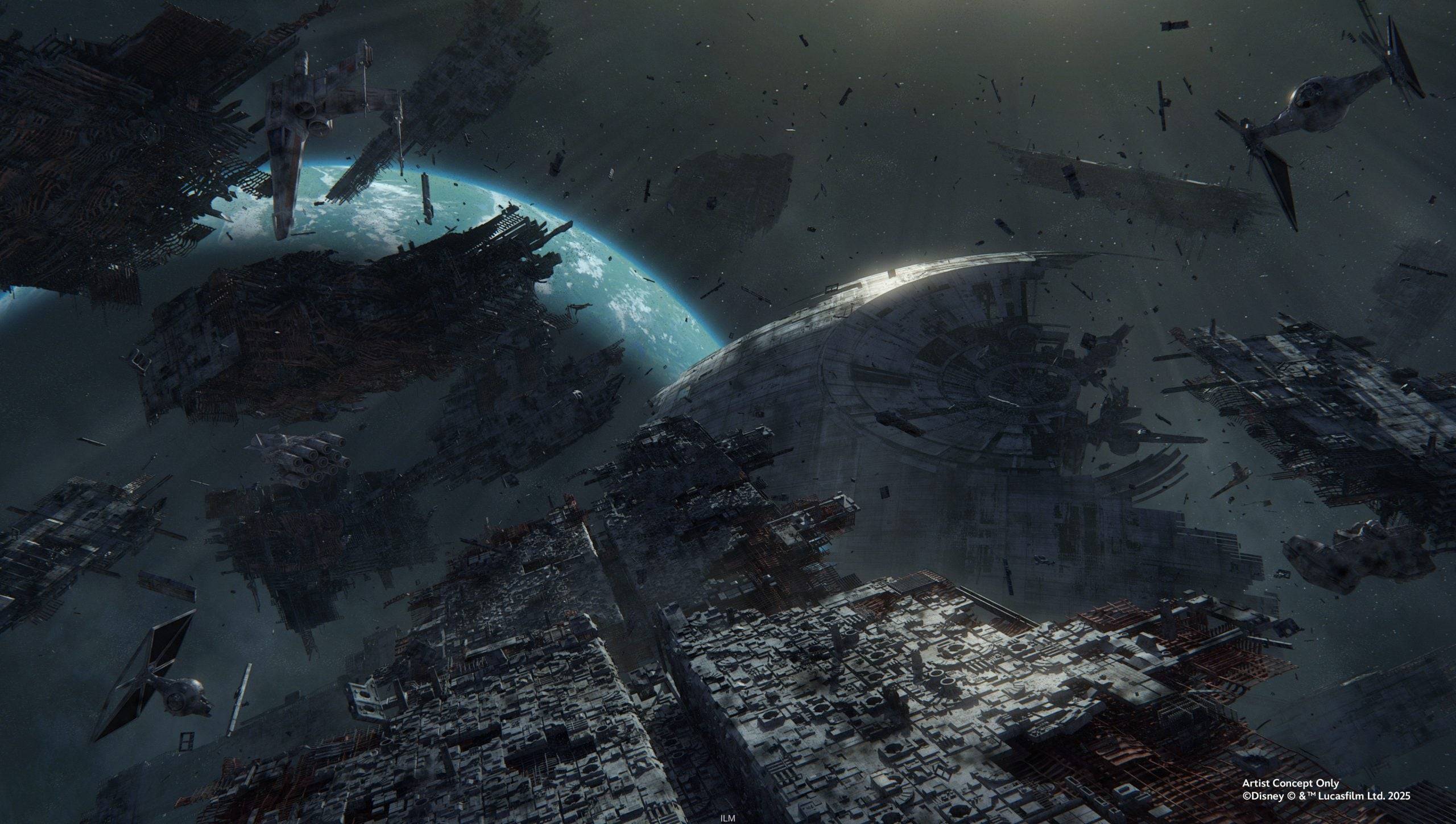 Ang Mandalorian at Grogu Mission Concept Art para sa Millennium Falcon: Smuggler's Run