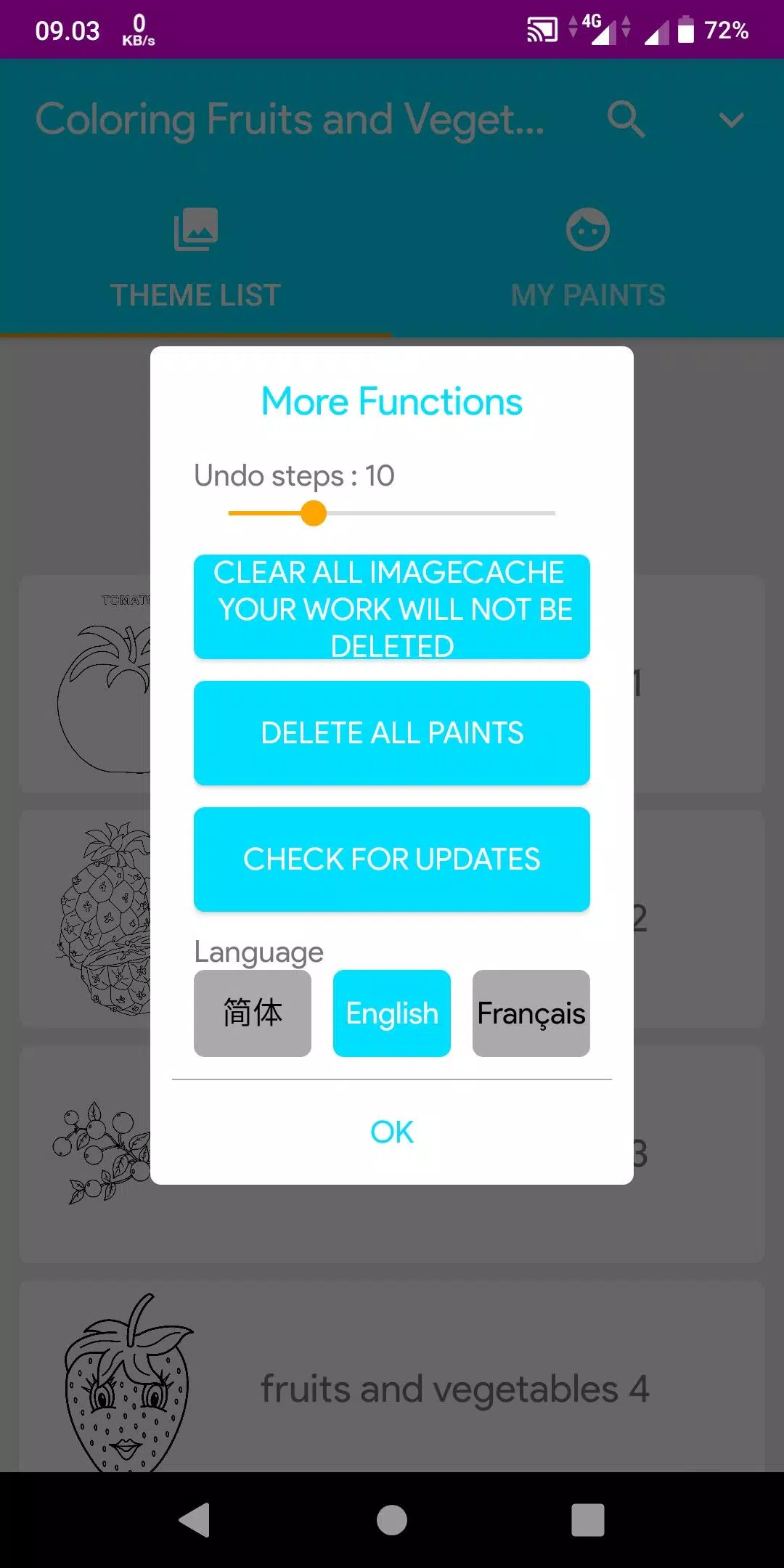 Coloring Fruits And Vegetables Capture d'écran 1