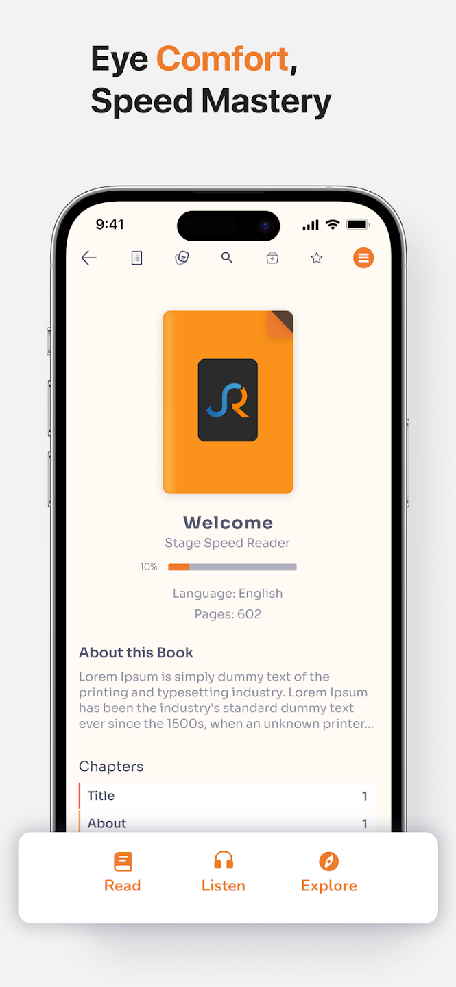 Speed Reading - Stage Reader Screenshot 0
