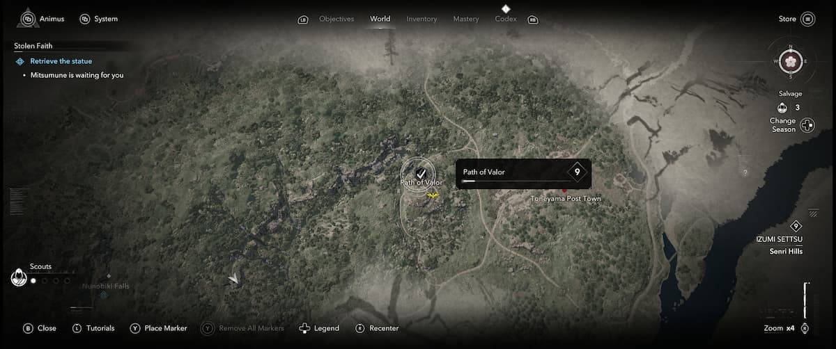 Caminho da localização do mapa de valor