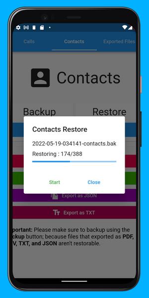 Call Log Backup,Restore & PDF Export 螢幕截圖 1