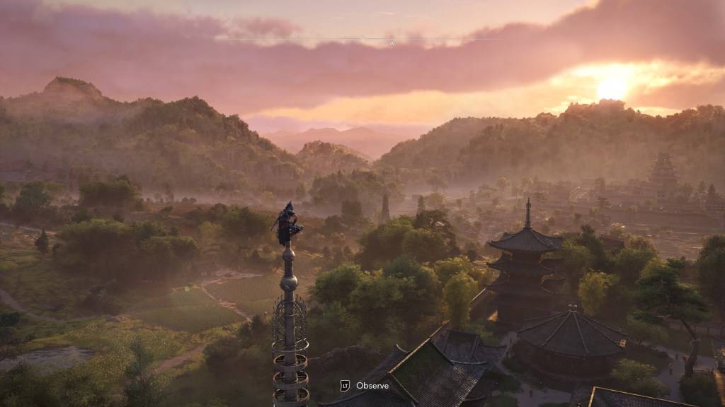 Naoe prepares to observe an area after synchronizing in Assassin’s Creed Shadows, via Ubisoft